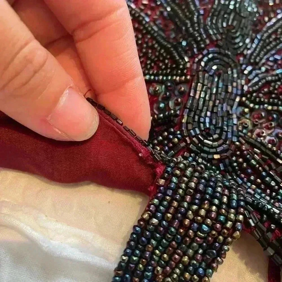 Vintage Caché Silk Butterfly Beaded Top - Picture 7 of 9